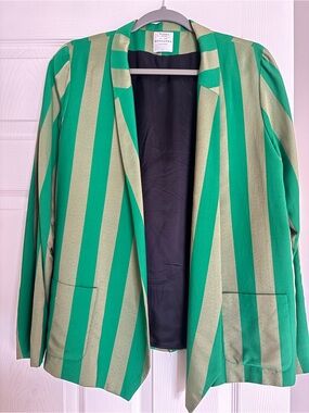Roseanna Green Striped Lined Jacket